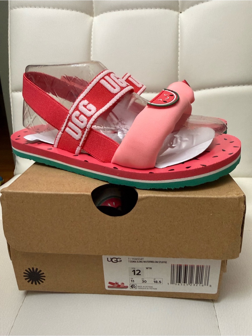 UGG Kids Pink and Red Watermelon Sandal